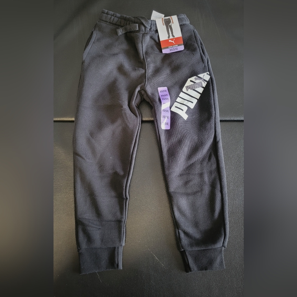 Puma Black Joggers with White Logo